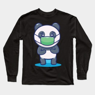 Panda Face Mask Covid 19 Long Sleeve T-Shirt